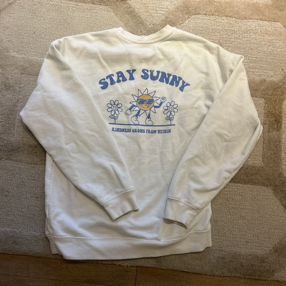 Garage White and Blue Graphic Men's Sweater